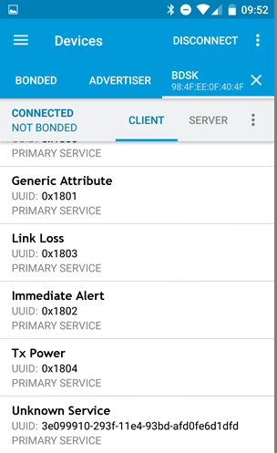 TX power id scanned by nrf connect app